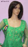 Party Wear Green Net Anarkali Suit for Women (S - XL) #7719